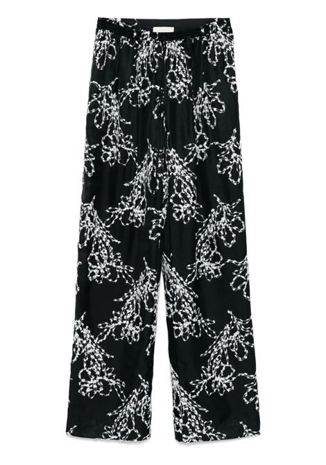 Black graphic-print Markos trousers Loulou studio - women LOULOU DE SAISON | MARKOSBLK